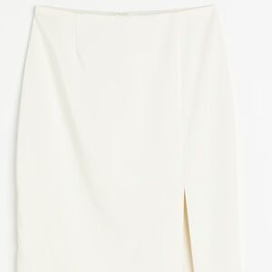 H&M Pencil Skirt - White/Creamy White